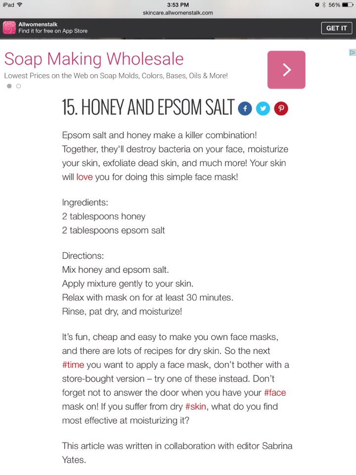 Facial Mask For Dry Skin 👌❤️👍#tipit