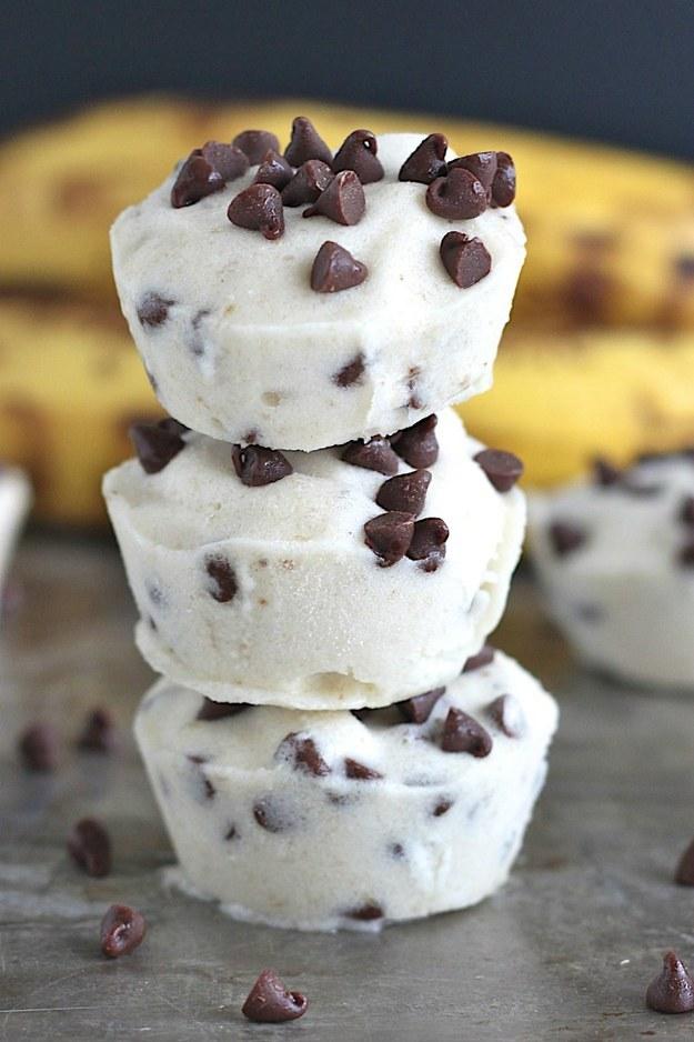 2. Two-Ingredient Banana and Chocolate Chip Ice Cream Bites

http://thebakermama.com/recipes/two-ingredient-banana-chocolate-chip-ice-cream-bites/