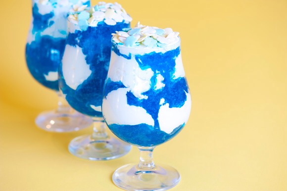 Continue to add part jello & part cool whip till you get this exact design. Keep in fridge till ready to consume or eat it right on the spot! Enjoy :)
P.s- add sprinkles for a great top finish!