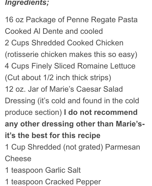 Healthy Eats: Chicken Ceaser Pasta Salad! 