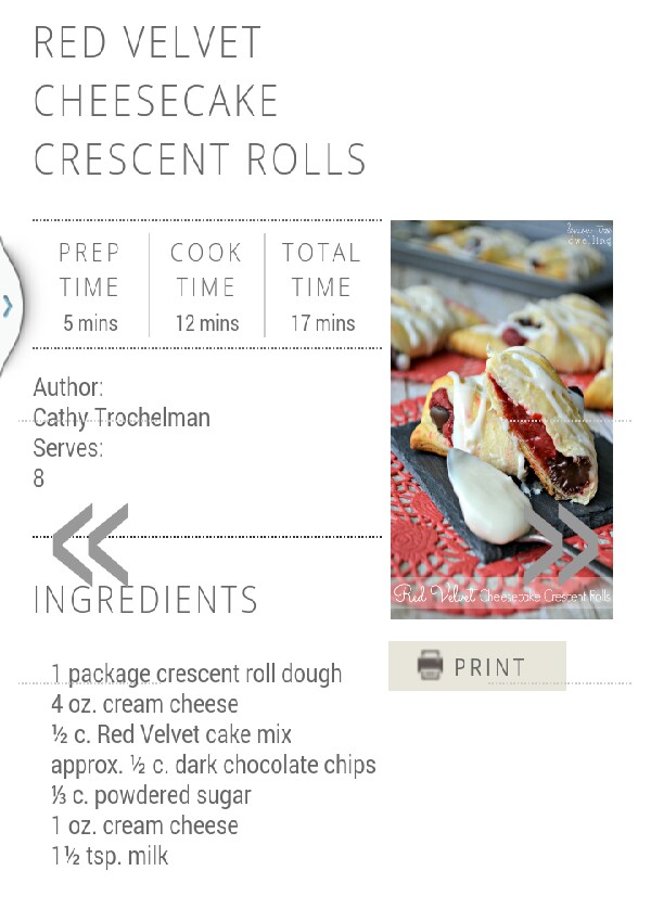 Red Velvet Chocolate Cheesecake Crescent Rolls!