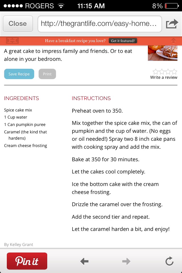 Pumpkin Caramel Cake!