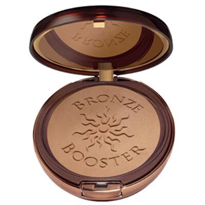 The physicians formula bronze booster is my favorite drugstore bronzer because it isn't too orangey but gives a nice sun kissed glow. It had a hint of shimmer in the pan but it doesn't show at all on the face. Only downside is that they only have 2 shades, I wish they would make more