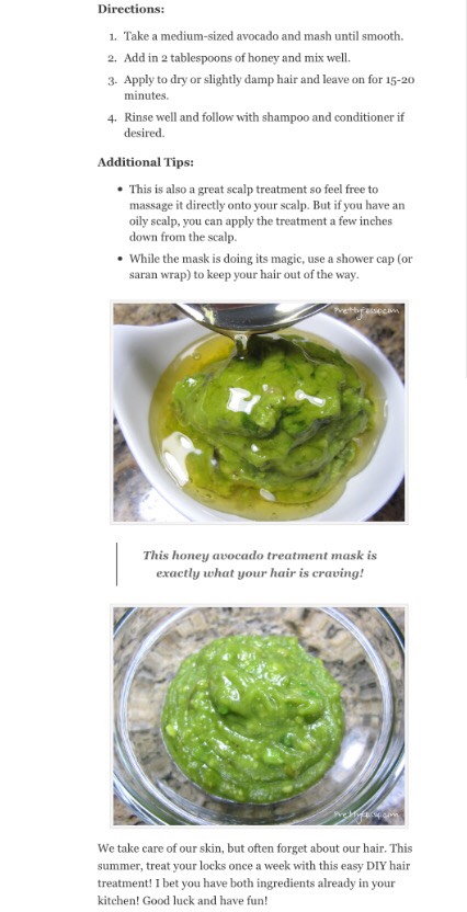 Diy Avocado And Honey Hair Mask ❤️