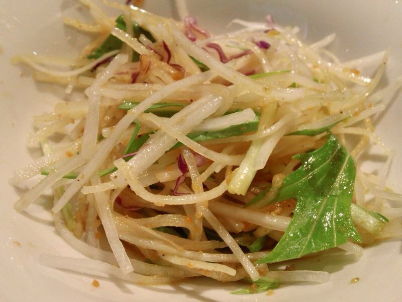 24. Japanese Radish Salad: Top a layer of watermelon radish slices with scallions and baby greens. Whisk mirin, rice wine vinegar, soy sauce, grated ginger, salt, and sesame and vegetable oil to taste; drizzle over the salad.