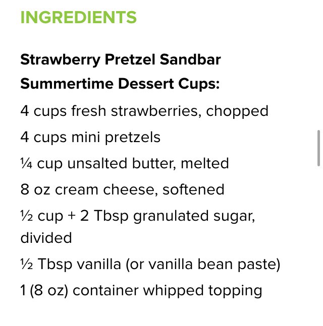 Strawberry Pretzel Sandbar Summertime Dessert Cups!