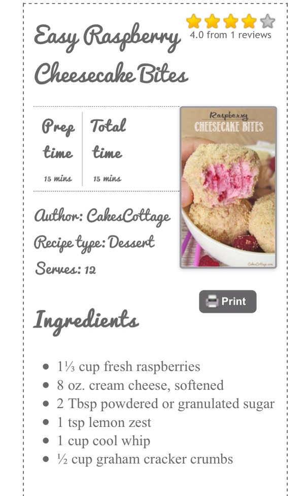 Delicious Raspberry Cheesecake Bites