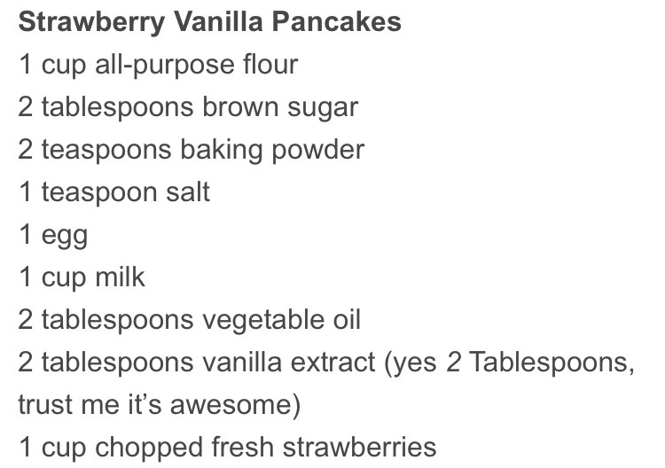 Strawberry Vanilla Pancakes