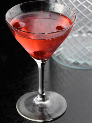 CRANBERRY FLOWER COCKTAIL
- 2 oz. Hendricks gin
- .75 lemon juice
- .75 lemon simple
- 2 teaspoons cranberry simple syrup
- 6 cranberries (from compote)
Muddle cranberries, add cran simple, lemon simple, lemon juice, and gin. 
Shake and strain into a martini glass. 
Garnish with three cranberries.