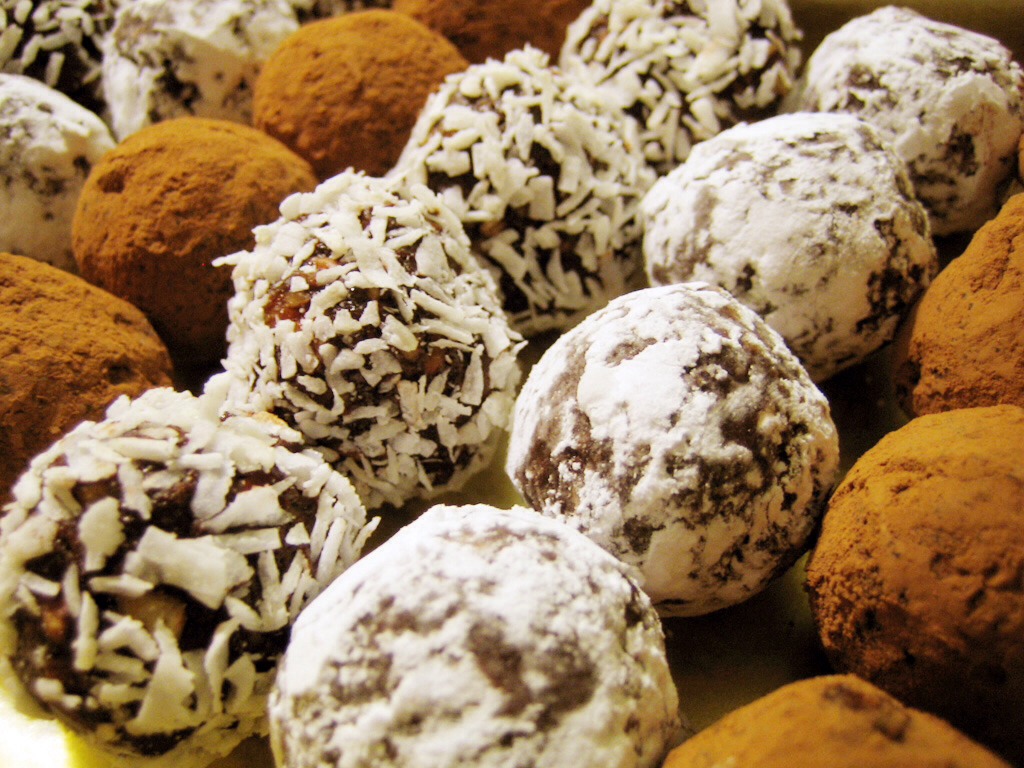 Rum balls. ( homemade without rum)