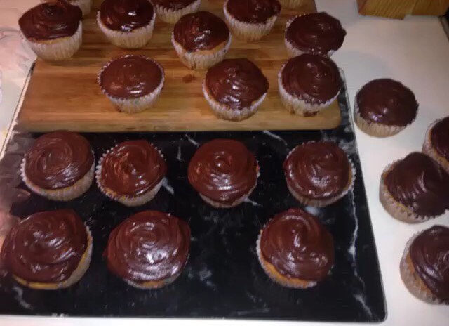 Frost cupcakes (I used chocolate frosting)