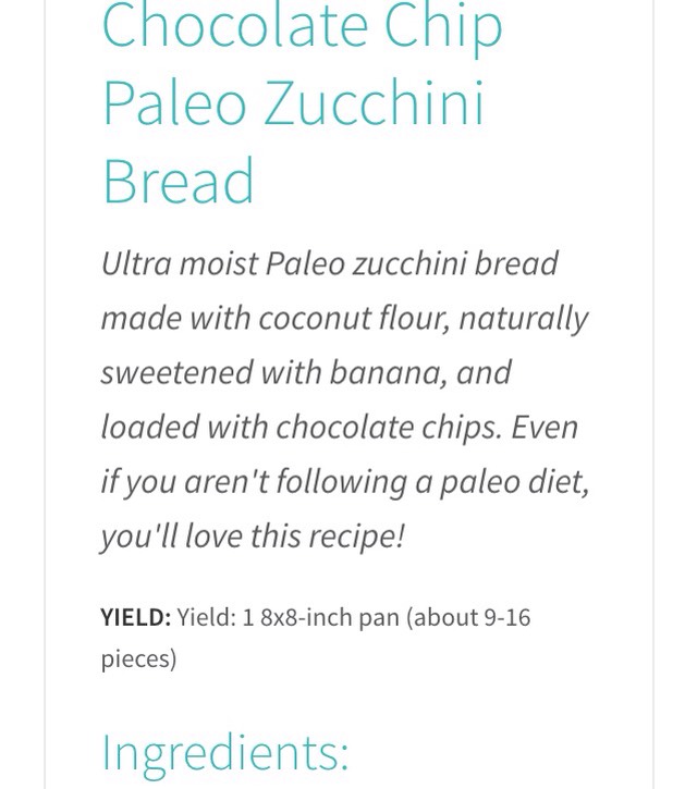 Paleo Chocolate Chunk Zucchini Bread