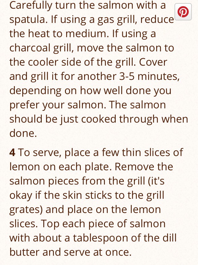 Grilled Salmon With Dill Butter 