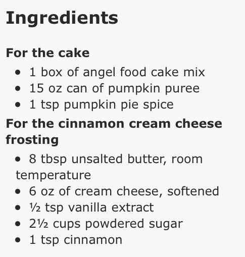 Pumpkin Pie Angel Food Cake! Yummmmm...