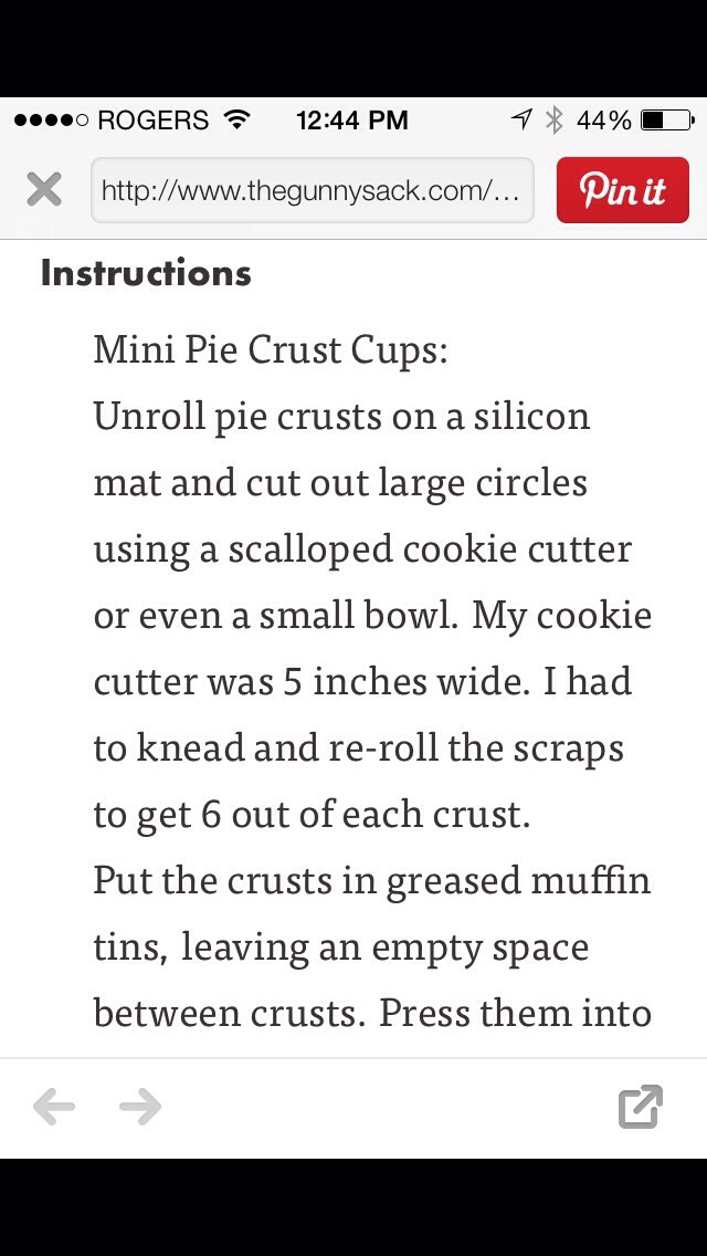 Mini Pie Cups Filled With Nutella Mouse 