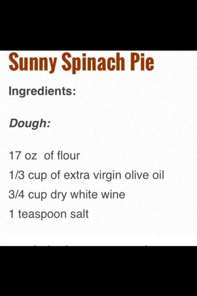 Spinach Pie Yum!!!