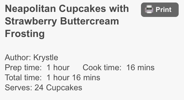 Neapolitan Cupcakes With Strawberry Buttercream Frosting