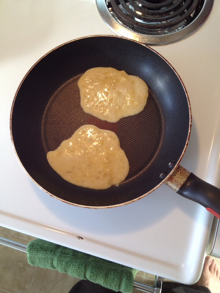 Spoon in like pancakes