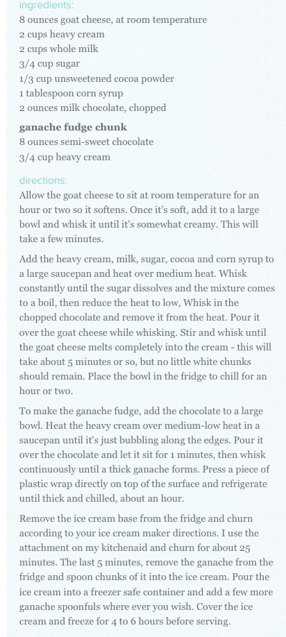 Fantastic Chocolate Fudge Goat Cheese Ice Cream 