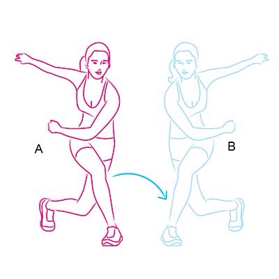 10 skater lunges per leg