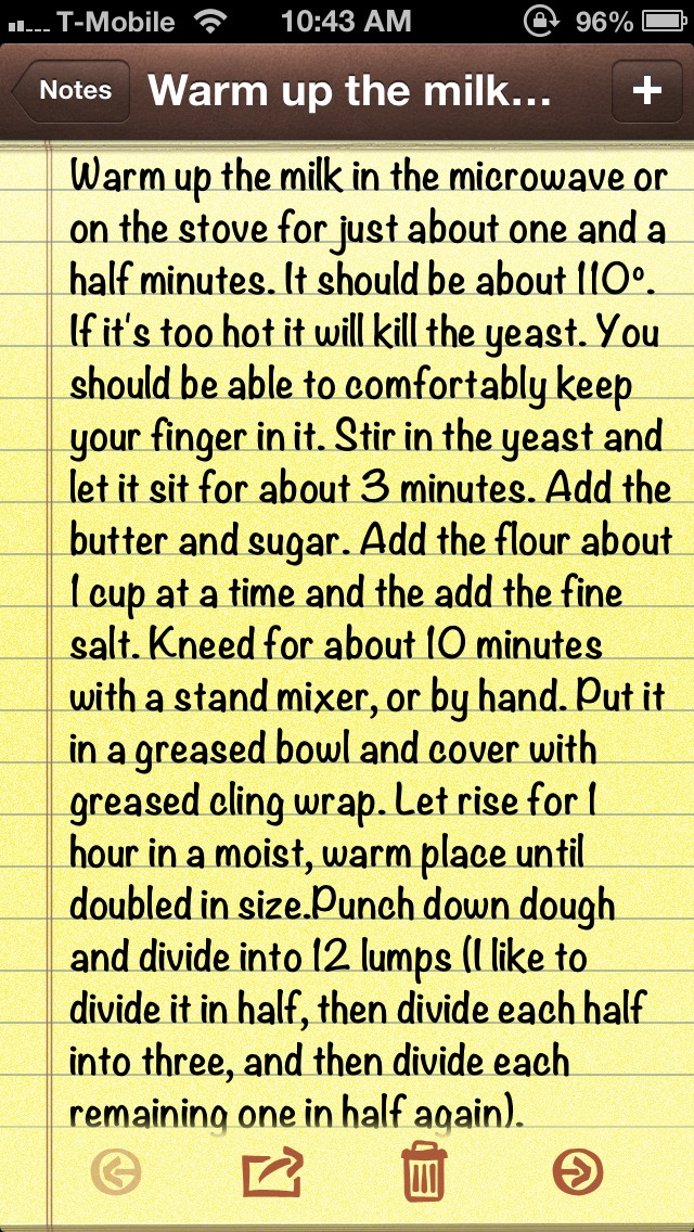 Dough instructions