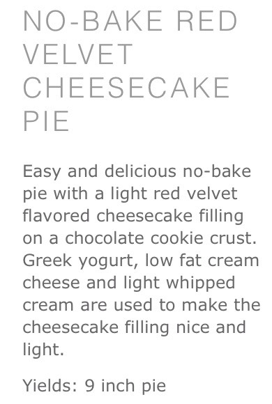 No bake red velvet cheesecake pie 