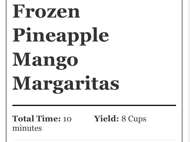 Frozen Pineapple Mango Margaritas