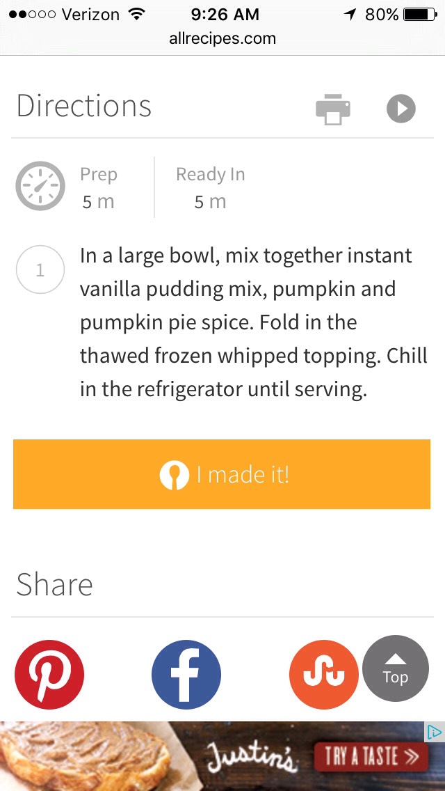 Pumpkin Fluff Dip 