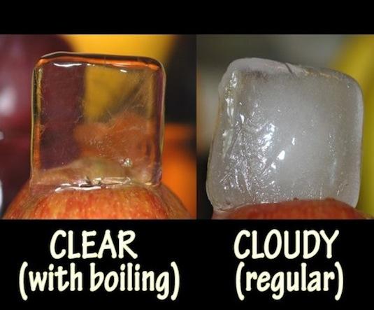 32. Make Crystal Clear Ice
The process of boiling filtered water eliminates dissolved air and decompresses minerals in the water. This would make for pretty cubes, especially if you’re freezing them with fruit for a water pitcher.