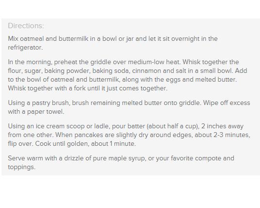 Yummy Oatmeal Pancakes