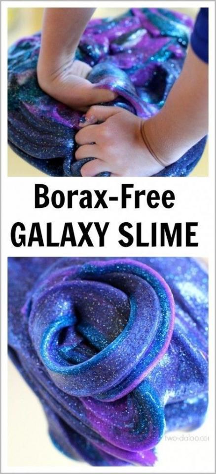 Galaxy Slime:

https://www.pinterest.com/pin/56717276535700379/