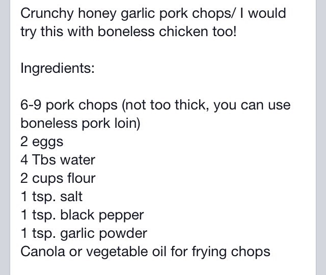 Crunchy Honey Garlic Pork Chops