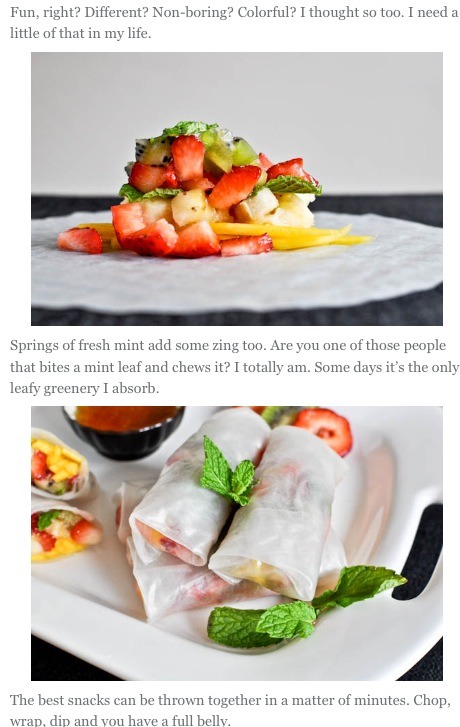 Tropical Kiwi Strawberry Spring Rolls 🍓🍍