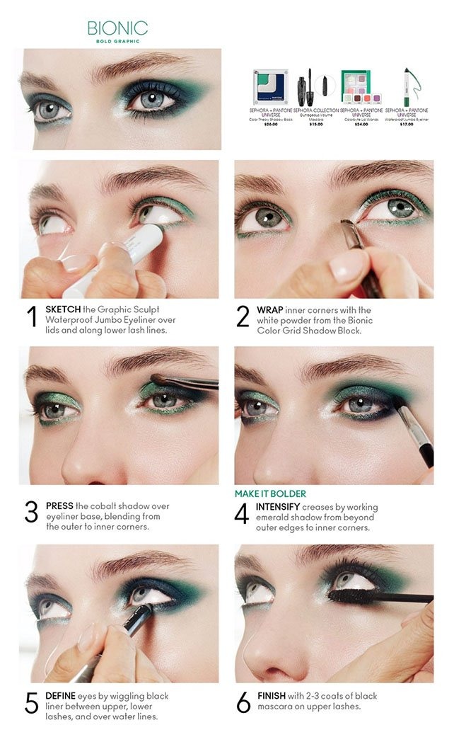 This look is great for all eye shapes. You can change the main color to compliment your eye color.