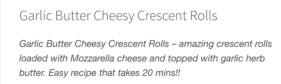 Garlic Butter Cheesy Crescent Rolls. ☺️