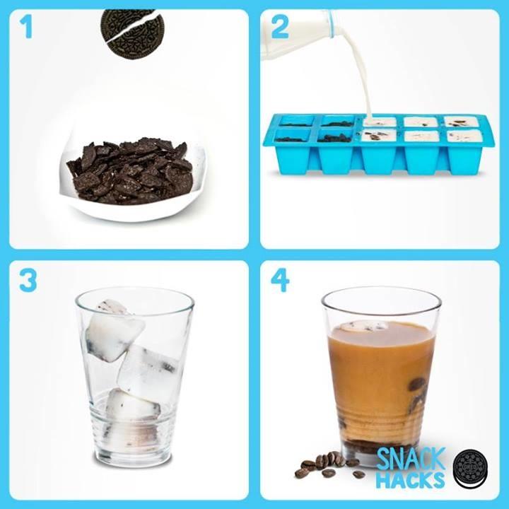 Oreos + Milk + Ice Tray = Delicious Iced Coffee
