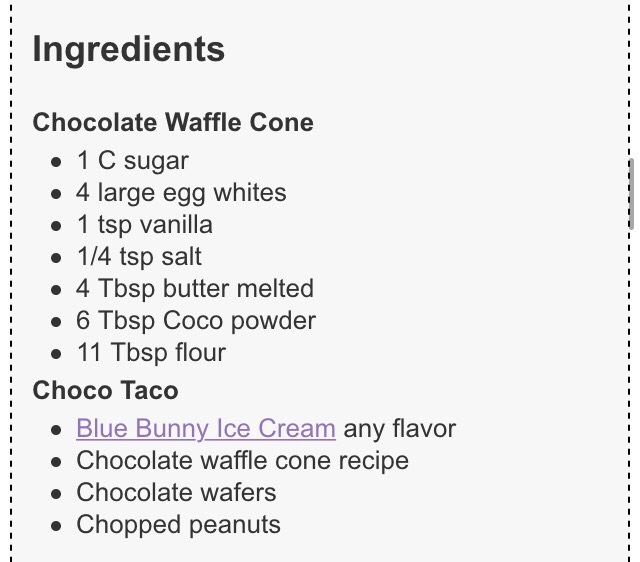HOMEMADE CHOCO TACO