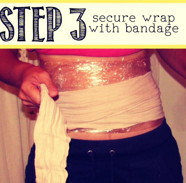 To ensure it stays on when you toss and turn at night, secure the wrap with the bandage and Ta Da! A tummy-slimming overnight wrap for you(: