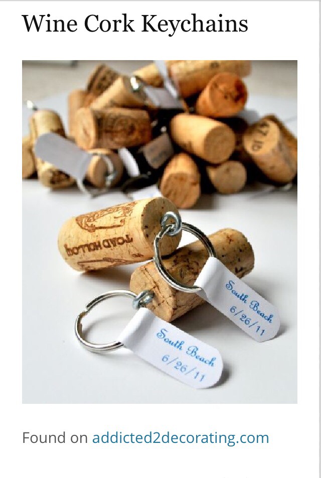 -> Tutorial on wine cork keychain;
http://www.addicted2decorating.com/wine-cork-crafts-and-diy-decorating-projects.html