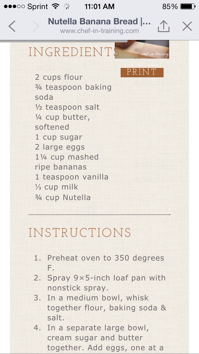 Nutella Banana Bread