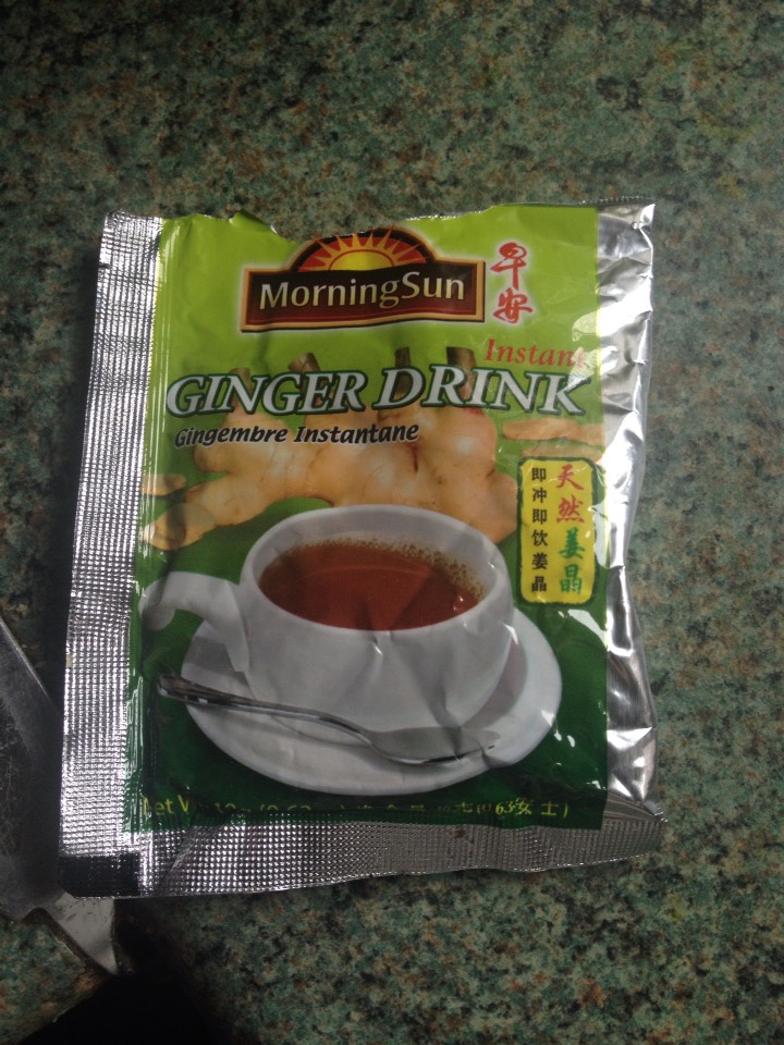 Half a bag of ginger tea( all of the bag if you want it stronger) 
