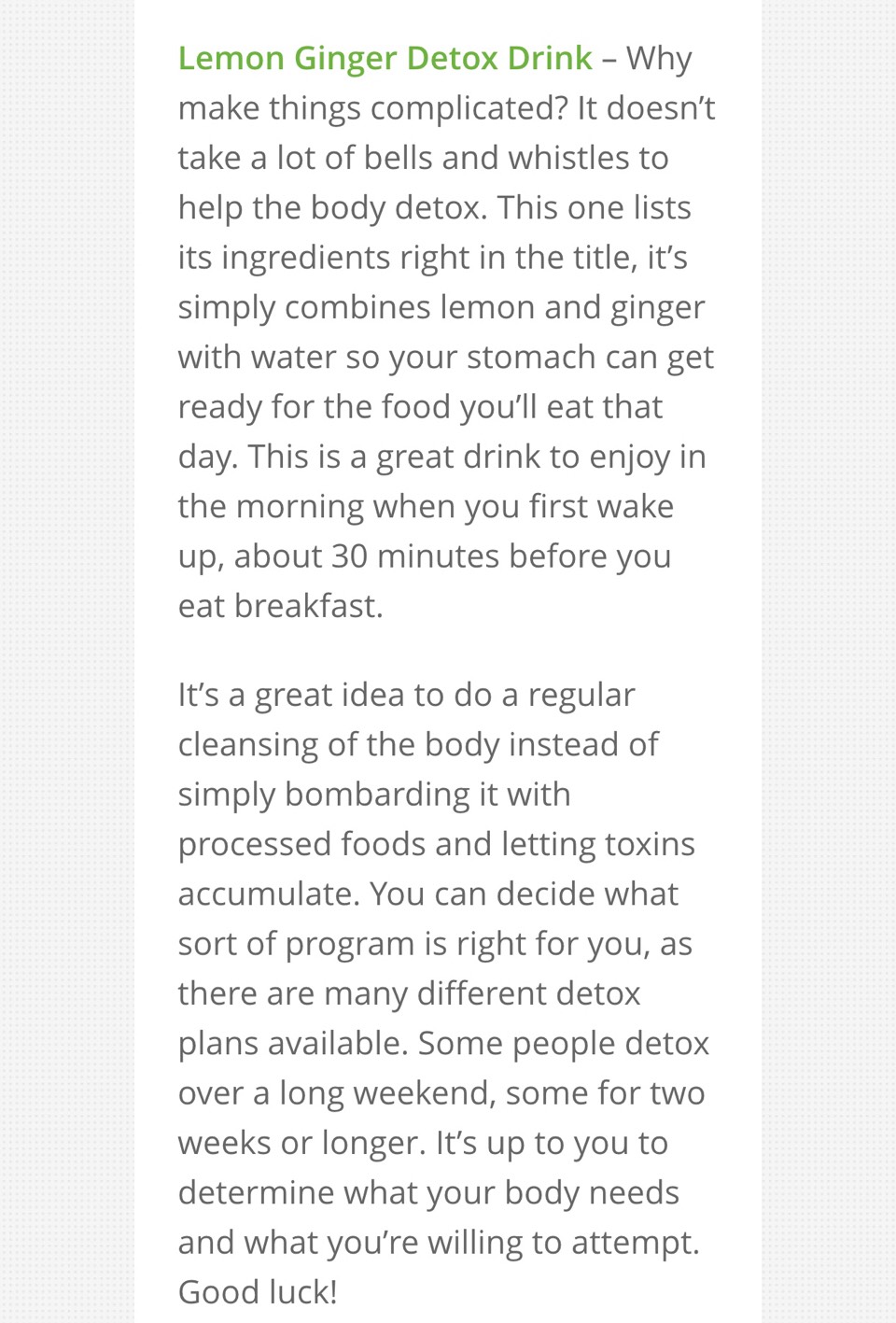 32 Detox Drinks! Good Luck!!