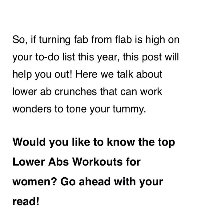 7 Effective Lower Abs Workout For Women