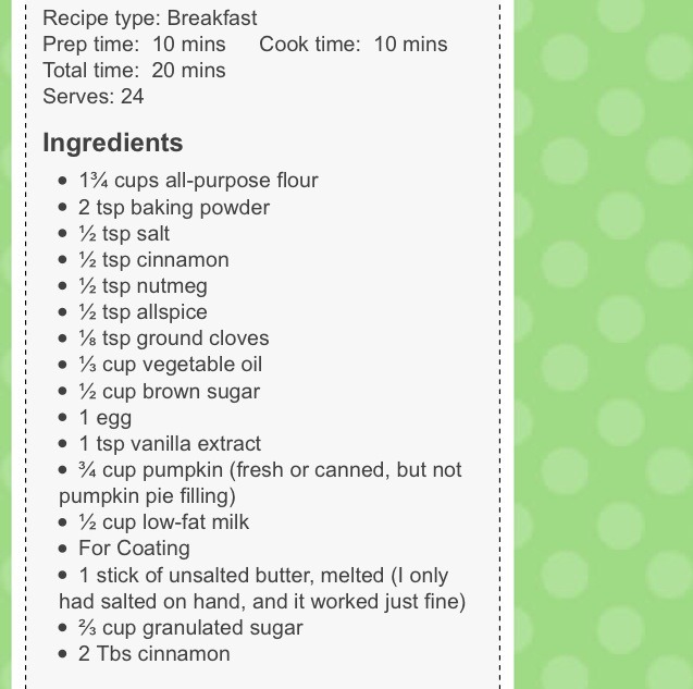 Pumpkin Poppers!! Perfect For Breakfast! 