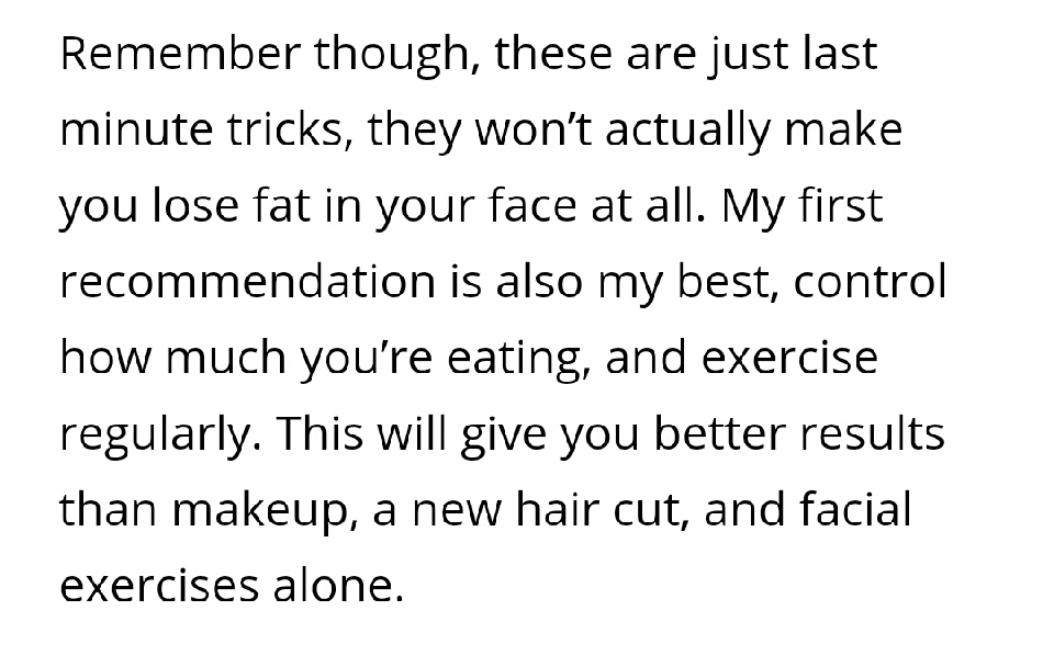 How To Lose Weight In Your Face!