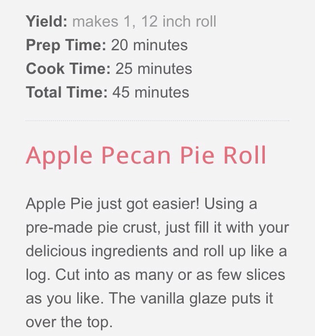 Apple pecan pie rolls 