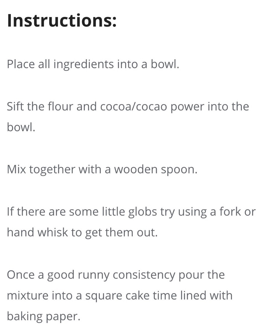 School Mums Quick And Healthyish Chocolate Cake Recipe. π