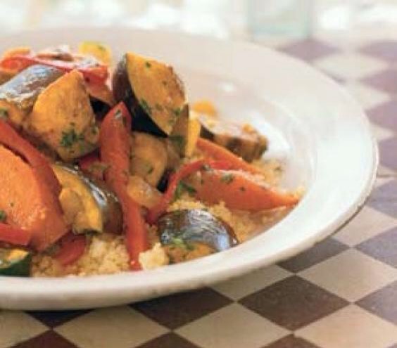 Spicy Vegetable Tagine With Couscous:

Serves 4
