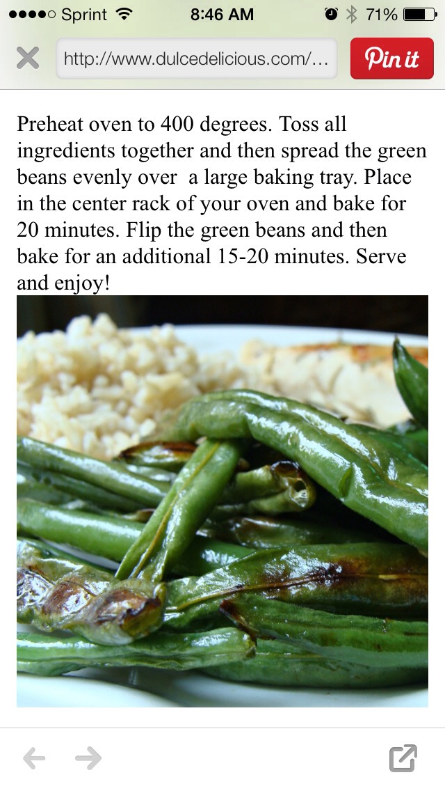 Garlic Roasted Green Beans...
