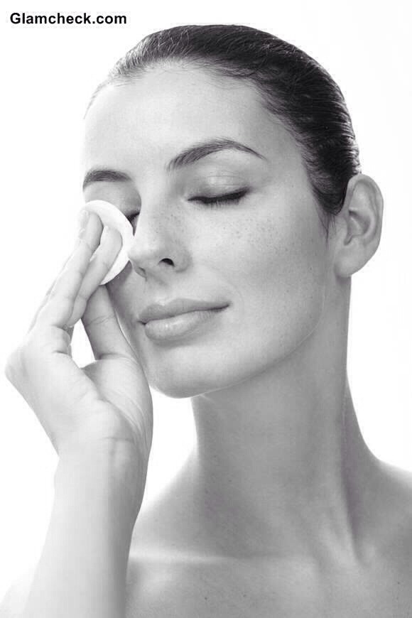 Remove flaky skin by dipping a cotton ball or pad in milk and applying it to the flaky patch. Rinse with cool water.